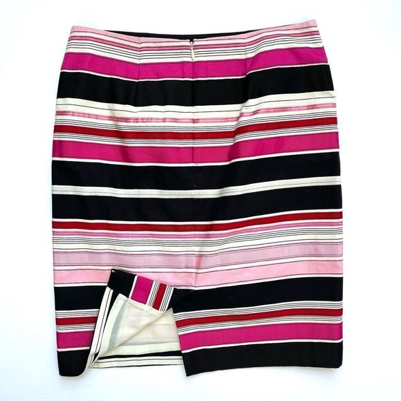 Talbots Textured Grosgrain Pink & Black Ribbon Pencil Skirt Size 4 Petite - Picture 9 of 10